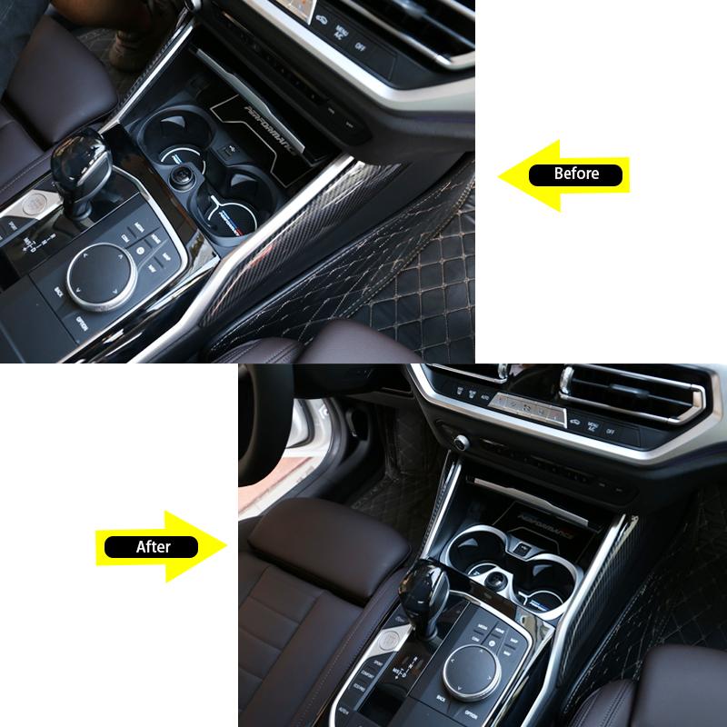For BMW G20 G28 325li 3 Series   ABS Chrome Cup Holder Decoration Frame Trim