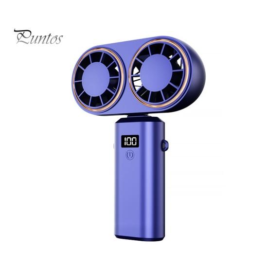 

Портативный ручной вентилятор с цифровым дисплеем Складной, 90 градусов, малошумный, с батарейным питанием, перезаряжаемый турбовентилятор, 5-скоростной дизайн, персональный небольшой вентилятор синий