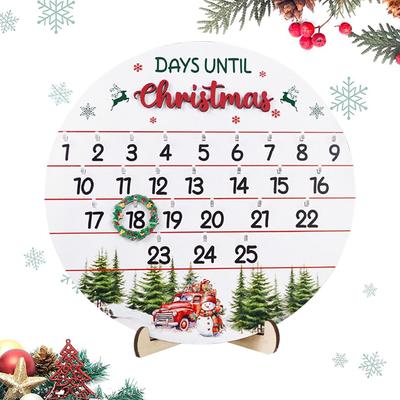 Christmas Countdown 25 Days Countdown Christmas Ornaments Wooden Decoration Door Sign for Indoor Outdoor Wall Fireplace