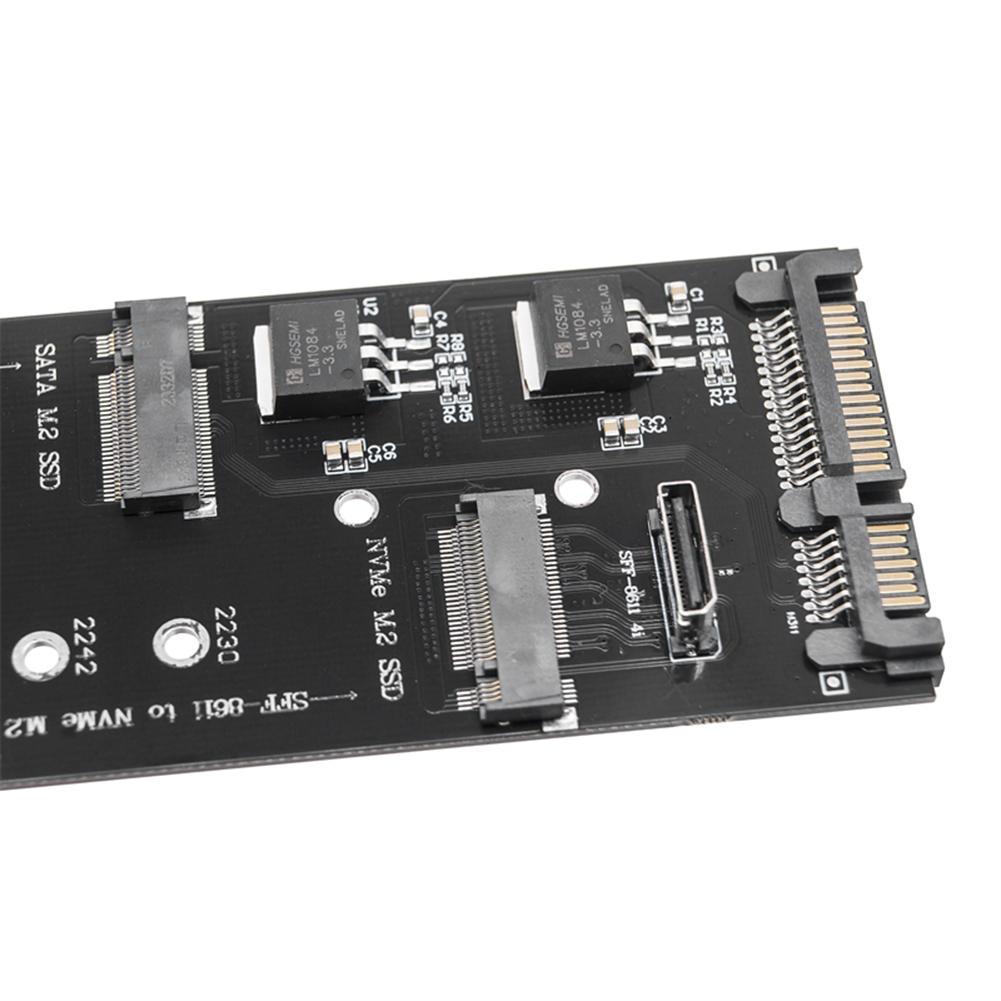 SATA M.2 SSD Adapter Dual Ports Riser Adapter NVMe M.2 NGFF To SFF-8611 Expansion Card Dual Protocol Adapter Card for Mainboard