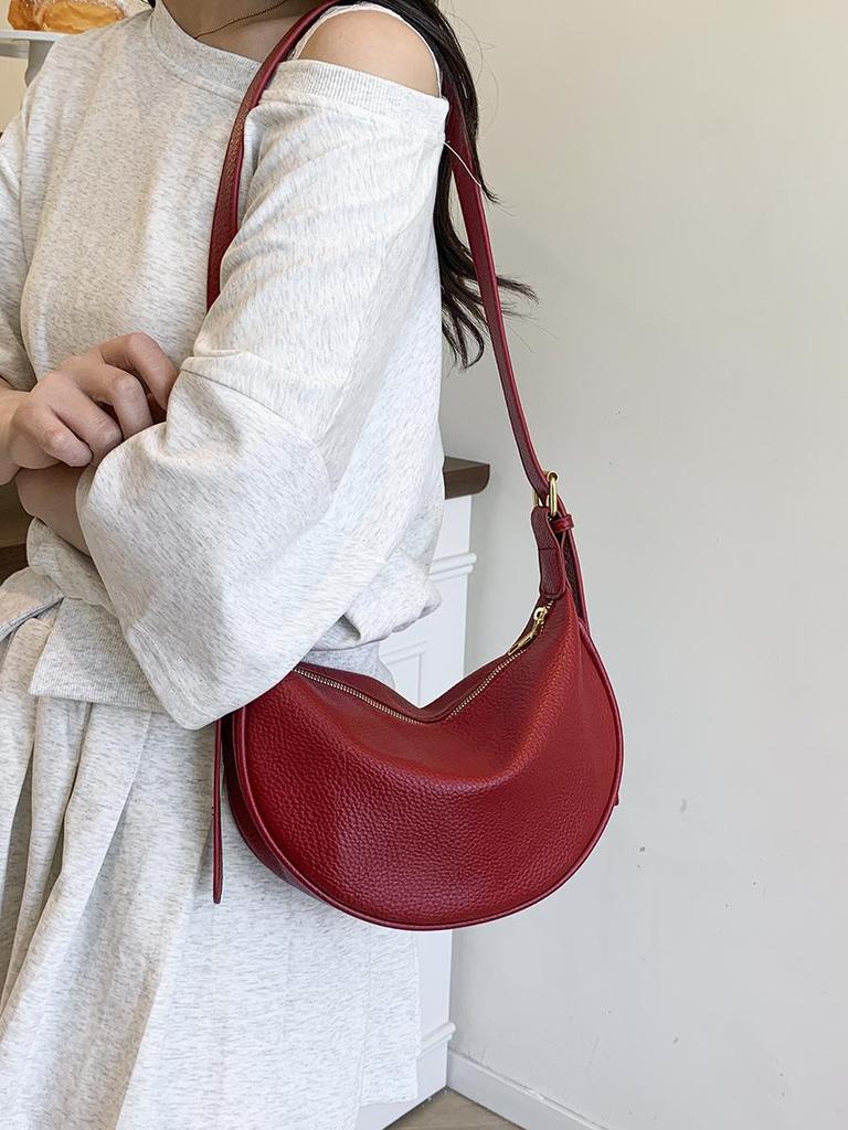 Damen Pendler Strukturierte Nischen Schultertasche - Trendig, Lässig, Vielseitige Knödel Umhängetasche