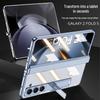 Samsung Z Fold5 Phone Case: Electroplated Transparent Hinge, Foldable Full Coverage with Bracket Protection.