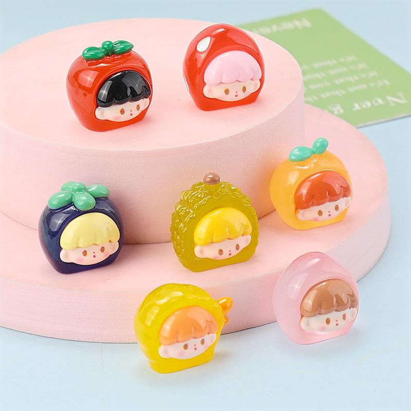 Resin Cartoon Luminous Three-Dimensional Fruit Diy Jewelry Accessories Keychain Car Pendant Handmade Materials