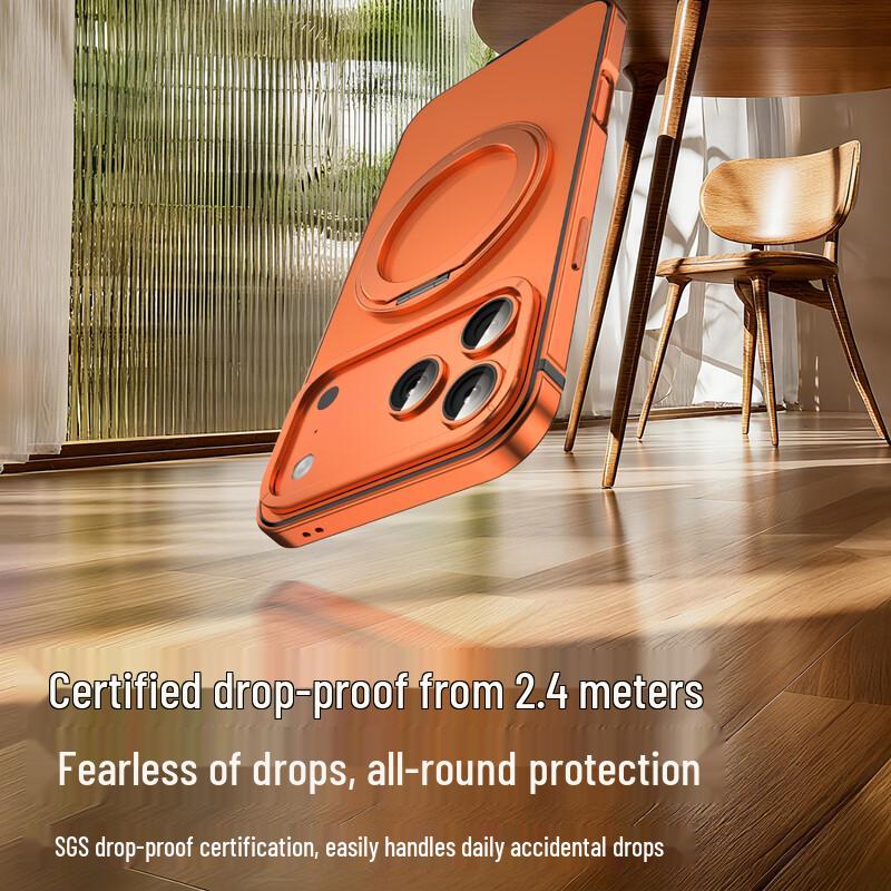 IM-CHEN Magsafe Alloy Frame Phone Case with Rotating Stand for iPhone 17 Pro/Pro Max