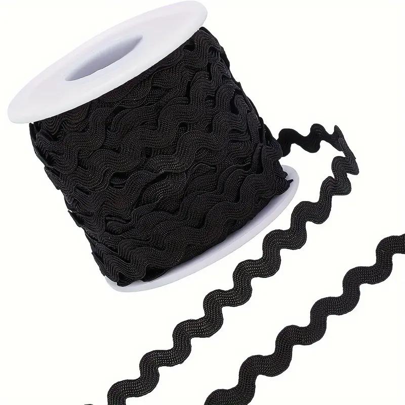 1 Roll 27yd/25m RIC Rac Trim Ribbon Wave Sewing Bending Fringe Trim 5mm/0.2 inch for Sewing Flower Making Wedding Party Lace Rib