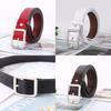 Genuine Leather Belt For Women Men Casual Fashion With Square Alloy Buckle For Outdoor Wear
