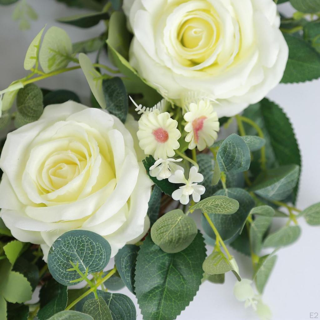 Artificial Green Leaves Wreath Eucalyptus Round Garland Outdoor Decoration