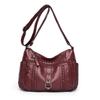 Retro washed leather bag, new fashion middle-aged mother bag, large capacity, multi-compartment women's messenger bag