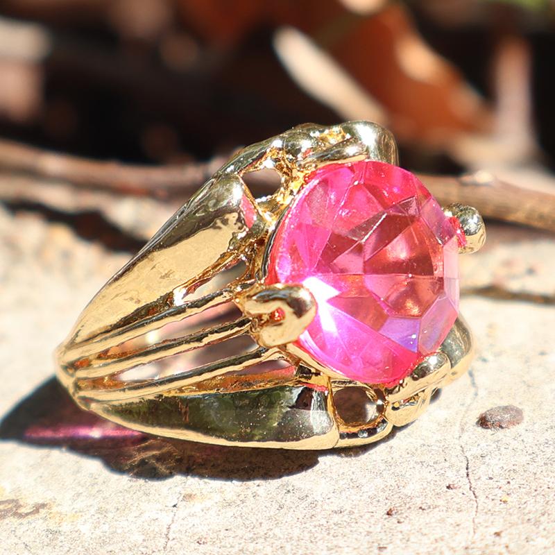 

Huajie Sweet Cut Pink Diamond Zircon Inlay Women s Rings Gold Color Delicate Wedding Party Female Ring Trendy 12