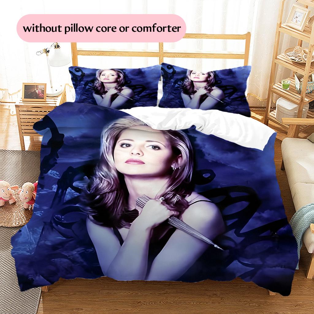 Buffy the Vampire Slayer Pattern Bedding Home Decoration Birthday Gift (1 * duvet cover + 2 * pillowcase, without core)