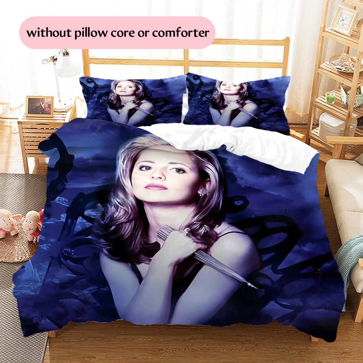 

Buffy the Vampire Slayer Pattern Bedding Home Decoration Birthday Gift (1 * duvet cover + 2 * pillowcase, without core) 135x200cm