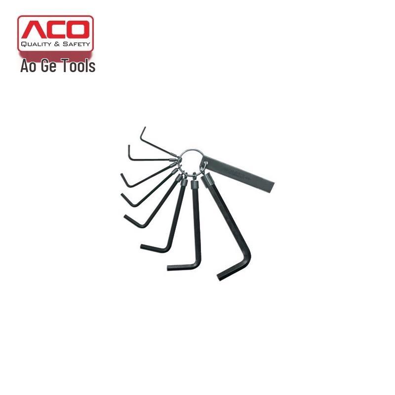 ACO Anti-Fall L-Type Hex Key Wrench Set 5/64 to 5/16 Inch