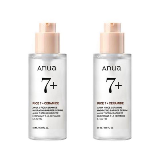 Anua 7 Rice Ceramide Hydrating Barrier Serum Deep Moisture Skin Barrier Repair Set 50ml x 2