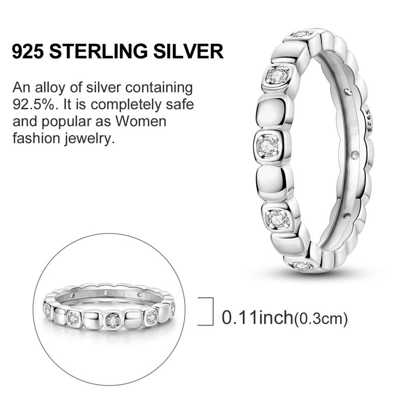 Silver Plated Sparkling Love Rings Zircon Winding Line Geometric Rings For Women Engagement Jewelry Anniversary Gift