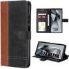 Case for Samsung Galaxy S24 Ultra - Anti-scratch Case - Two-tone Brown-Black Leather Effect - Soft - Flip Cover