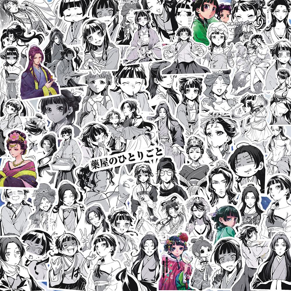 10/30/88pcs Black White Anime The Apothecary Diaries Stickers Funny Cartoon Decals Scrapbook Phone Laptop Graffiti Sticker Pack