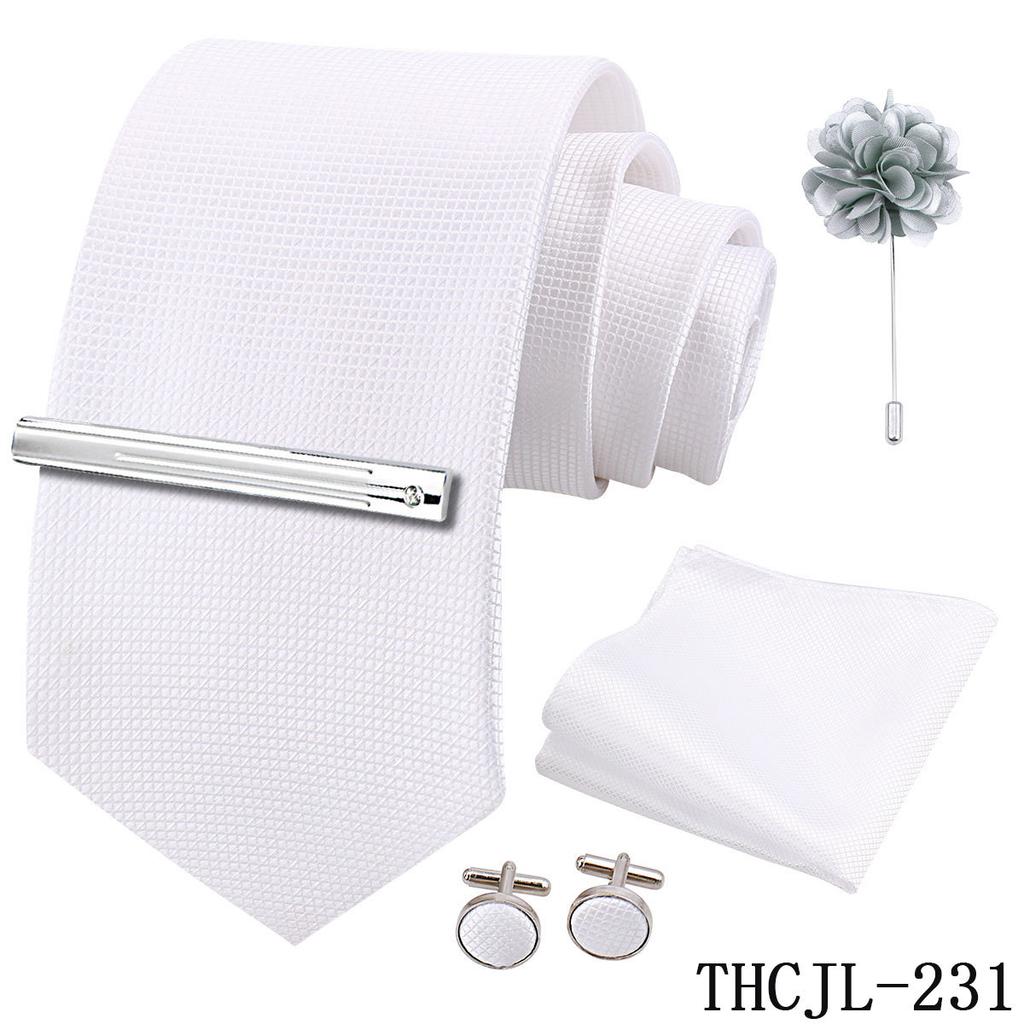 Men'S Business Dress Tie 5-Piece Groom Best Man Dress Accessories Gaowei Dense Jacquard Tie Worker