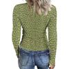 Women's  Slim Bottom T-shirt Fashion Casual Gradient Printing Round Neck Pullover Long Sleeve Top