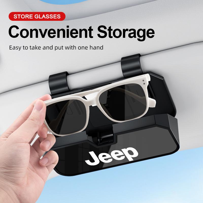 DAIFFT1 Car Glasses Holder Case Eyeglass Holder Storage Organize Box For Jeep Renegade Wrangler Cherokee Compass Patriot Accessories