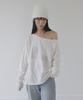 Mosyupamosyu Twin One-Shoulder T-Shirt [Ivory]