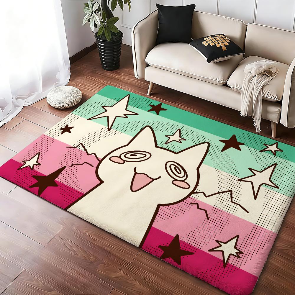 Cute Trans Pride Cat Meme Floor Mat Soft Thickened Absorbent Non-Slip Bedroom Living Room Door Mat Home Decor Flannel Rugs