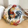 1pc Autumnal Rooster with Berries and Leaves Umbrella with Plastic Handle,Suitable for All Seasons Home Travel Outdoor UmbrellaDD1519