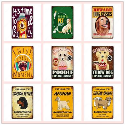 Beware Of The Dog Vintage Plaque Metal Tin Signs Bar Cafe Home Outdoor Decor Attention No Pets Allowed Wall Art Poster N360