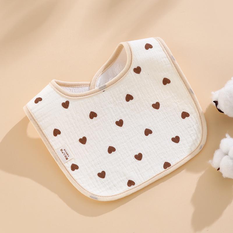 Waterproof U-Shaped Cartoon Baby Drool Bib - Pure Cotton Feeding Bib for Newborns