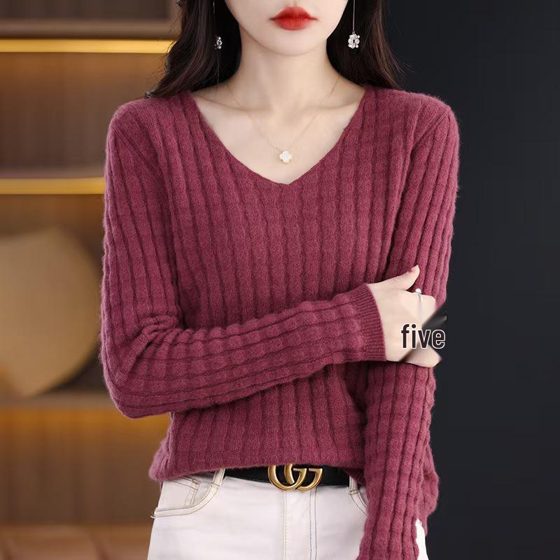 Women's Slim Fit Elegant Long-Sleeve Knitted Pullover Sweater