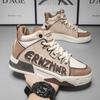 Mens Skate Shoes Flat High-top Leather Comfortable Outdoor Walking Casual Footwear Trendy High-top Lace-up Tennis Sneakers Man