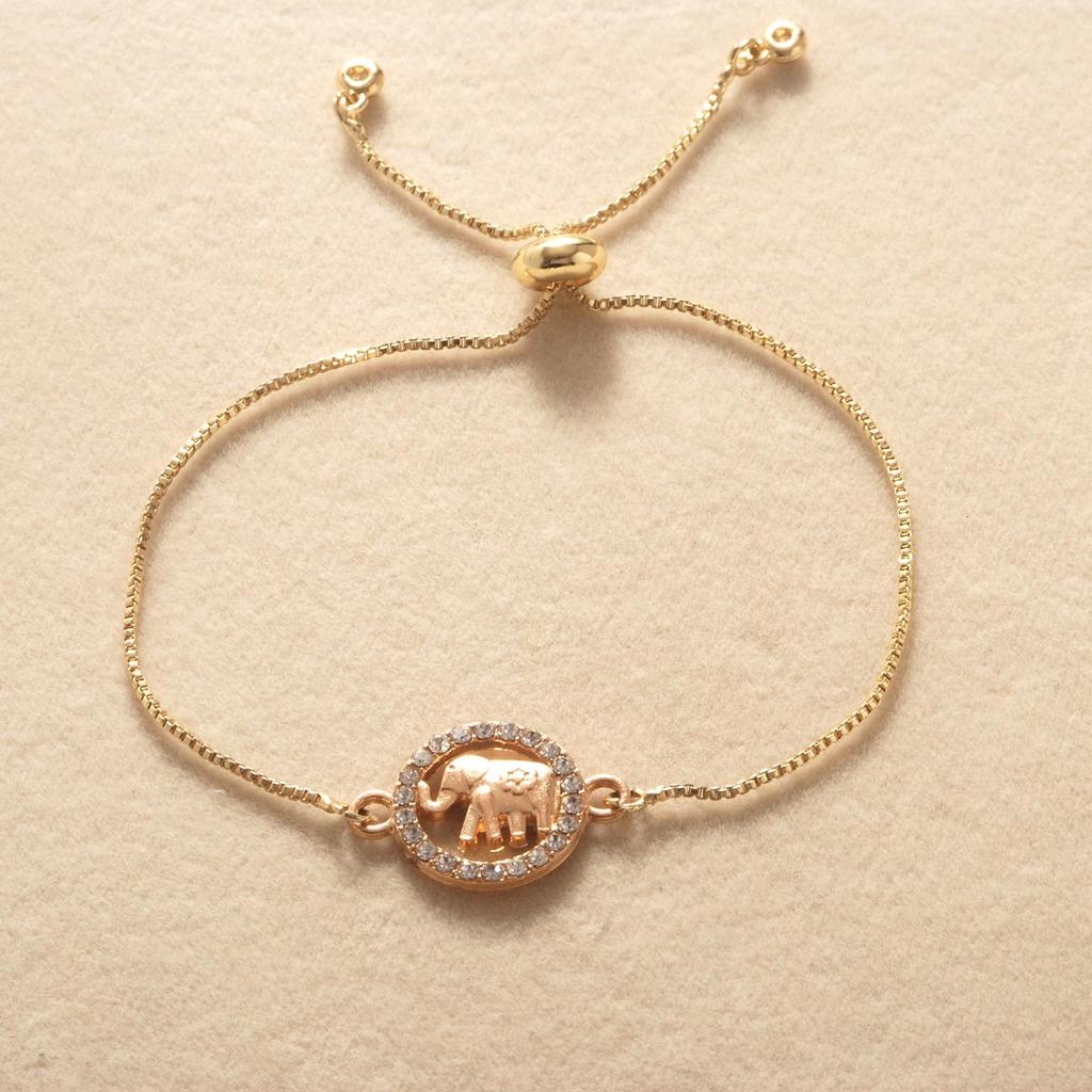Verstellbares Einfaches Mode Strass Elefant Armband für Damen