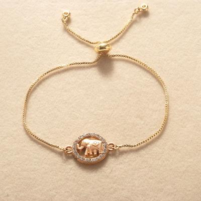 Verstellbares Einfaches Mode Strass Elefant Armband für Damen