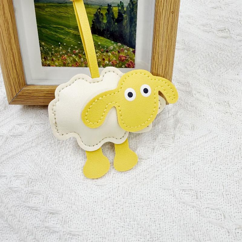 Cartoon Cute Pu Leather Trendy Sheep Backpack Pendant Keychain Couple Versatile Gift