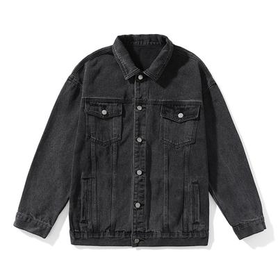 New Trendy Japanese Retro Long-sleeved Denim Jacket Washed Loose Solid Color Jacket Casual Male Korean Version Of The Street