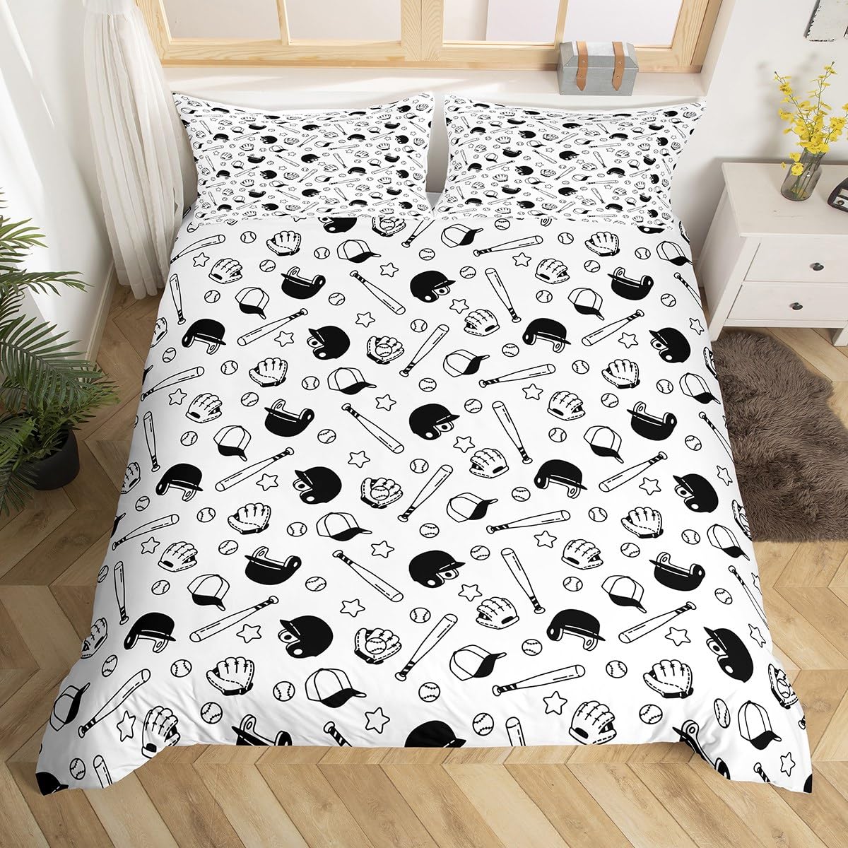 

Мяч Спортивные Игры Дети Мальчики Пододеяльник Королевского размера, Бейсбол Баскетбол Футбол Постельное белье Комплект Расписанный вручную Мультяшный Одеяло Покрывало EU Single(135x200cm)