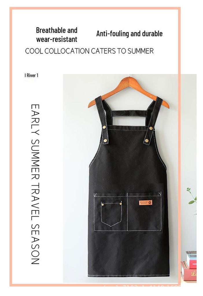 Plus Size Stain-Proof Canvas Kitchen Apron for Cooking and Catering
