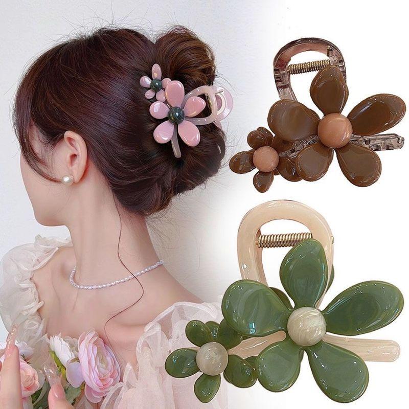 1pc Super Fairy Flower Korean Style Grab Clip Women's New Hair Clip with High-end Temperament and Shark Clip Hair Accessory