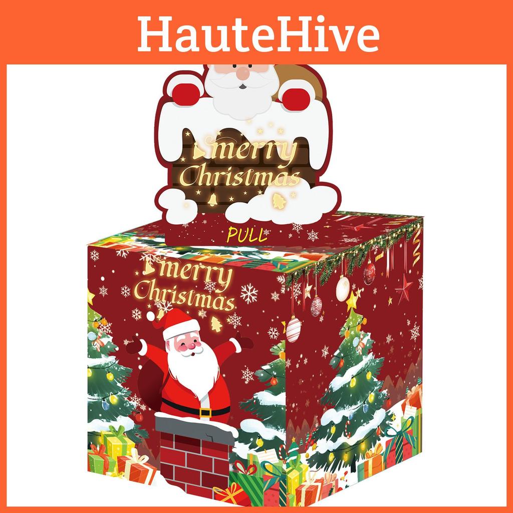 Christmas Santa Climbing Chimney Money Box With Holiday Party Decor For Home Celebration