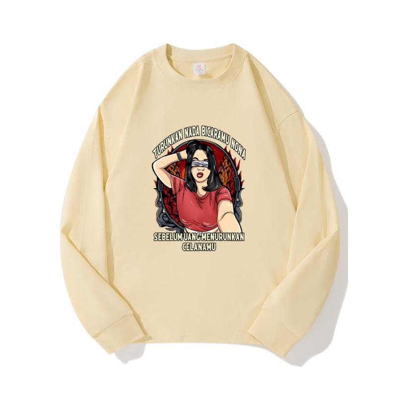 

Cool GirlAutumn Clothing Long Sleeved Pure Cotton New Men s and Women s Top, Spring Inner Layer, Basic Shirt, Round Neck Long Sleeved T-shirt XXL бежевый