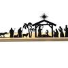 Nativity sets made of metal, birth, small figures, sculptures with wooden base,