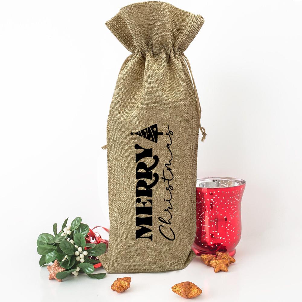 Merry Christmas Wine Bottle Bag Christmas Decoration Santa Bottle Dinner Party Xmas Table Bags Wine Cover Holiday Gift