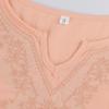 Women's Embroidered Literary Shirt Loose V-Neck Large Size Cotton Linen T Shirt