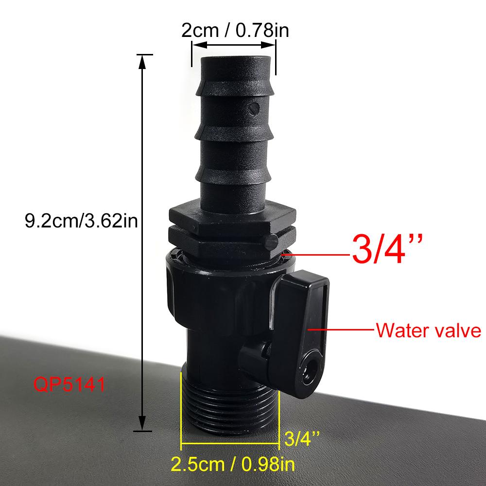 3/4'' Water pipe connector Rainwater bucket faucet Plastic water valve switch Drip irrigation pipe joint Garden irrigation