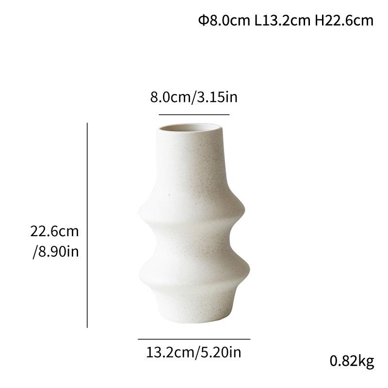 Unfired White Ceramic Vase for INS Style Home Decor & Flower Arrangement