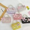 Girls Fashion Cotton Bag With Flower Pattern And Pearl Decor For Outings Casual