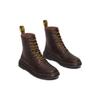 Dr. Martens Leather Round Toe Lace-Up Short Martin Boots Unisex boots Dark-Brown 31368201