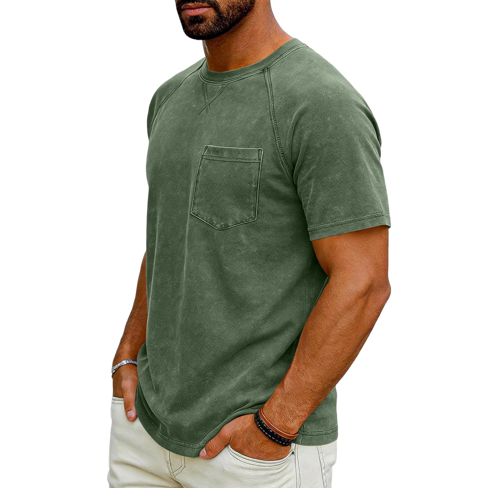 Men s Independent Stand Retro Weathered Sleeveless Round-neck Casual T-Shirt Shirt L