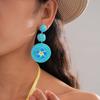 1 pair Ethnic Style Thai Seaside Eardrops Bohemian Style Raffia Grass Earrings  Girls