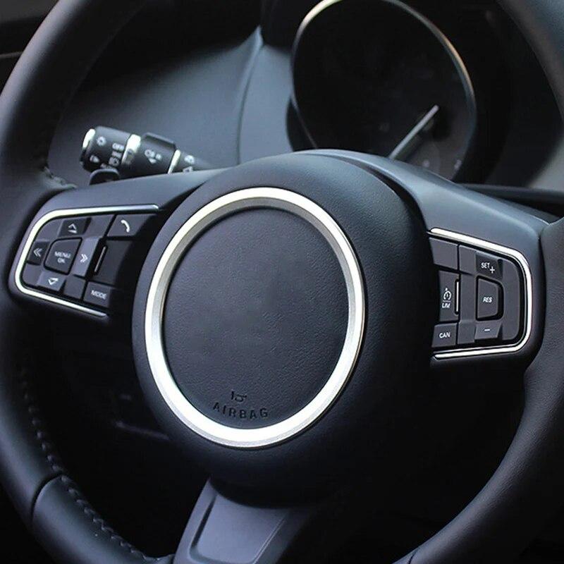 Car Steering Wheel Badge Decal Badge Trim Ring Jaguar XF X760 XE X260 F-PACE X761 E-PACE X540 R Sport Logo Trim Cover