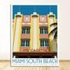 Travel Canvas Paintings Vintage Wall Kraft Posters Coated Stickers Home Decor Pictures Florida Miami Beach America